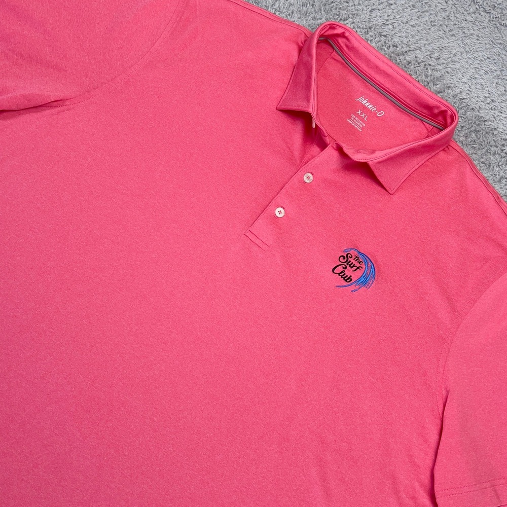 Johnnie-O Polo Shirt Mens XXL Strawberry Pink Surf Club Prep-Formance Golf